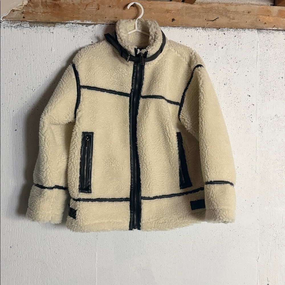 Cozy Cream and Black Teddy Jacket, S - Picture 11 of 16